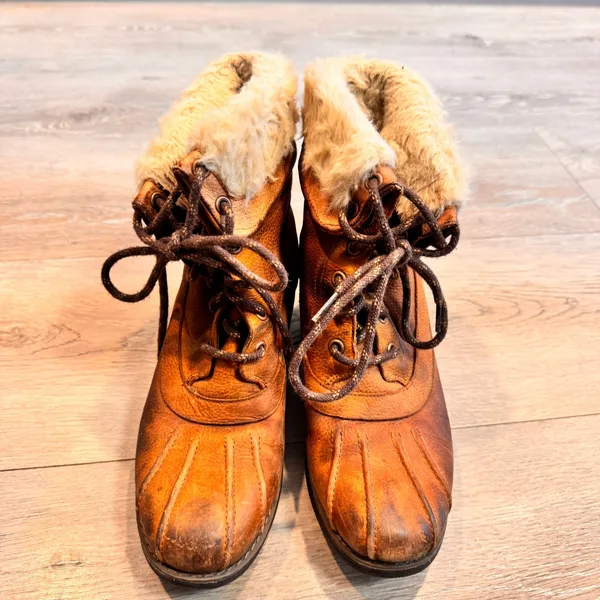 Merrell Chateau Mid Lace Fur Lined Lace Up Boots Brown Women US 7 Brown Oak‎ - Image 4
