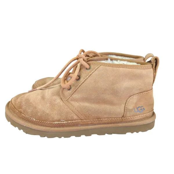 UGG Neumel Chukka‎ Boots Tan Suede Shearling Lined Lace Up Women 7 3236 - Image 2