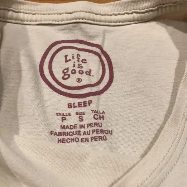𝅺life is good sleep shirt size small . - Image 3