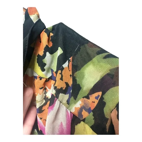 CAbi Floral Ruffle Tie Front Sheer Blouse // Size Small - Image 7