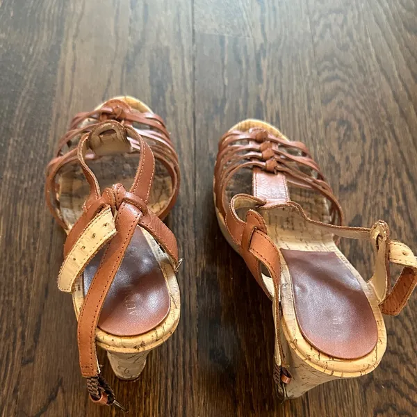 Audrey Brooke Brown Wedge Sandals - Image 6
