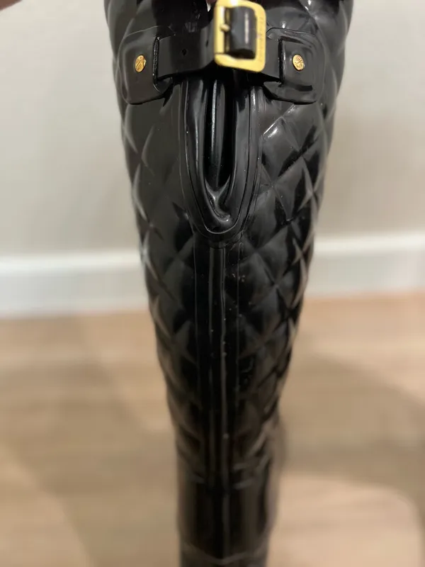 Black Quilted Hunter Rain Boots - Image 6