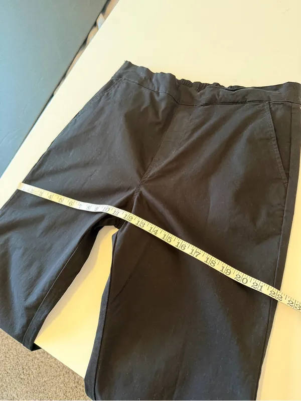 STUSSY women's cotton pull up straight leg pants black, size L - Image 9