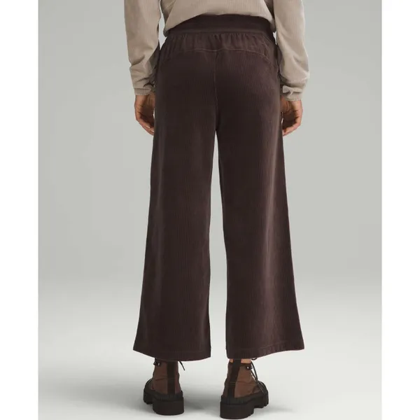 Lululemon Scuba Mid-Rise Wide-Leg Crop *Velvet Cord Size 4 Espresso - Image 2