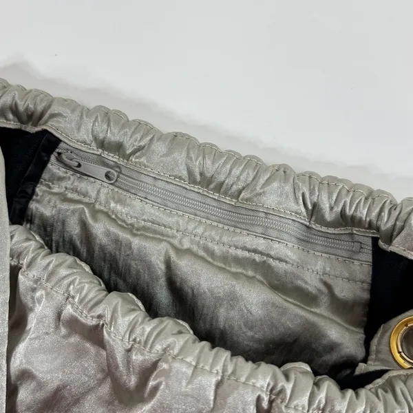 Lily Y2K Satin Studded Drawstring Hobo Pouch Bag‎ Sage Green Silver Gold - Image 7