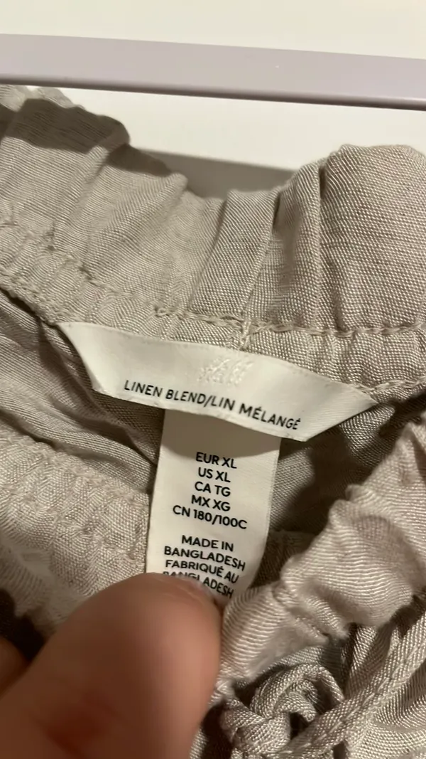 H&M Pants Linen Blend Pull-On beige Extra large  - Image 4