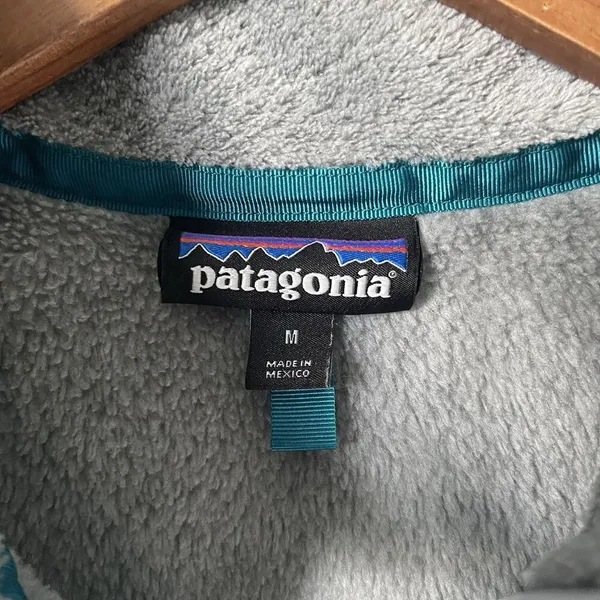 Patagonia Re-Tool Sherpa Fleece Vest Outerwear Gray Blue Women's Size Medium - Image 6