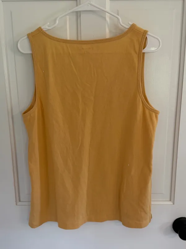 Madewell Mustard Yellow V-Neck Relaxed Cotton Blend Tank Top Large - Image 8