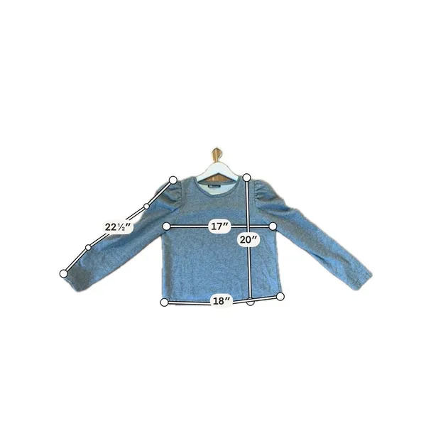 Zara grey puff sleeve crewneck sweater M - Image 6