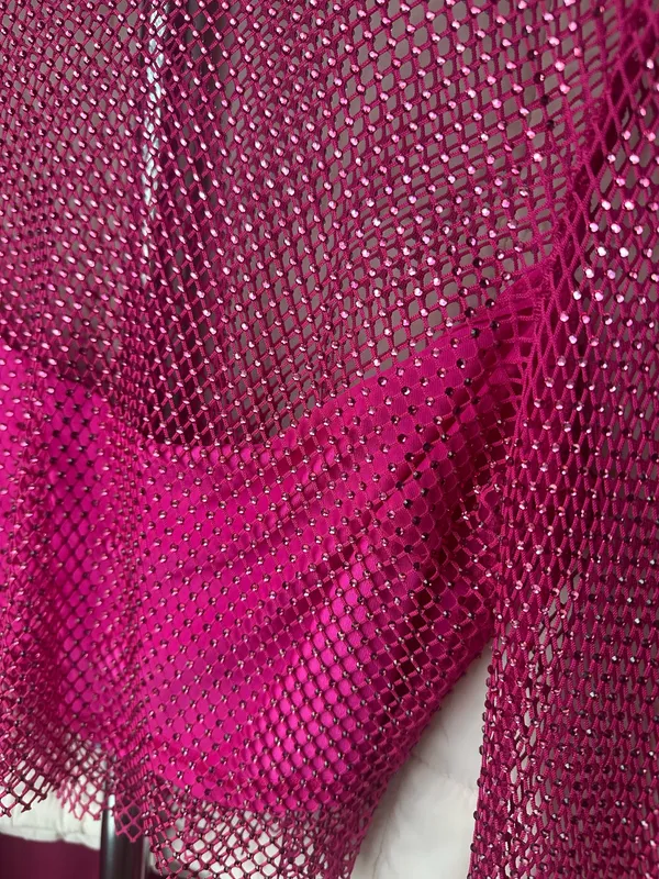 Windsor Pink Fishnet Long Sleeve - Image 3