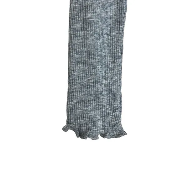 Skin Andreea Ali 0 XS Crop Top Gray Organic‎ Pima Cotton Ribbed Long Sleeve NWT - Image 5