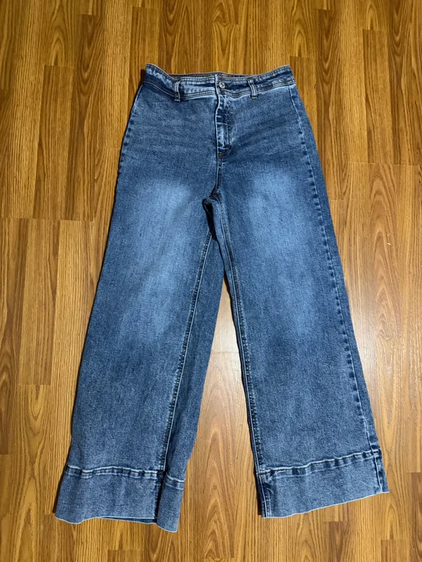 OAT High Rise Wide Leg Boho Medium Wash Jeans Size 6/28. - Image 2