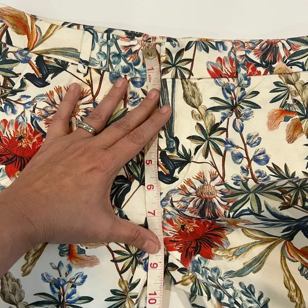 Zara Woman Size XS Floral Cotton Pants - Image 10