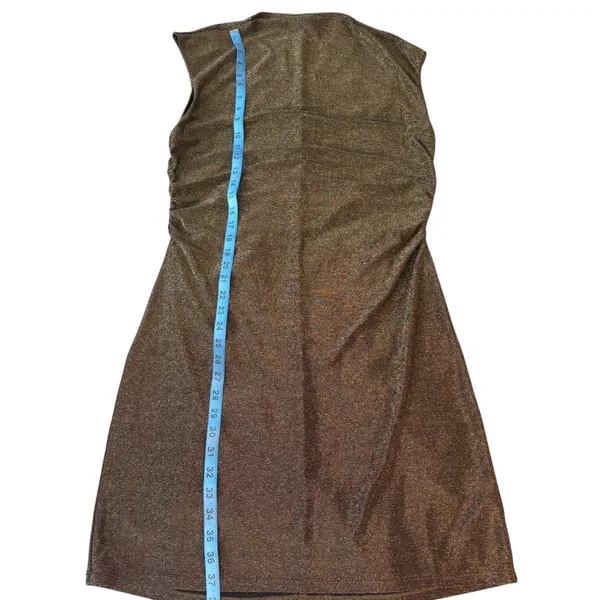 Reformation Sparkly Knit Alden Dress. Bodycon Metallic Sleeveless Party Mini XL - Image 6