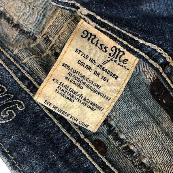 Miss Me Womens Jeans JS5408B8 Boot Cut Embellished Embroidered Low Rise 29 - Image 7