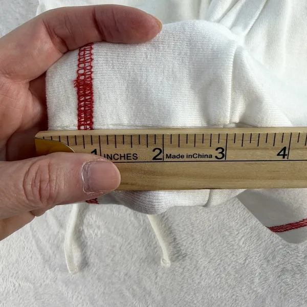 Vintage Y2K M Medium Low Rise Micro Booty Shorts Pull On Ruched Sides‎ Ivory - Image 11