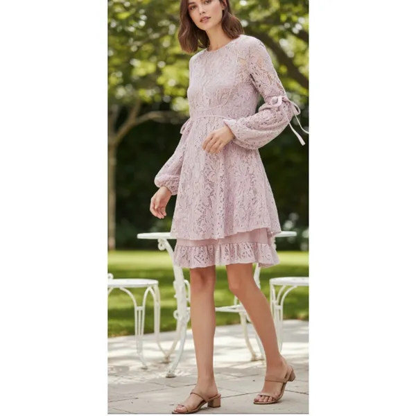 Free People Ruby Lacy Mauve Dress Small - Image 14