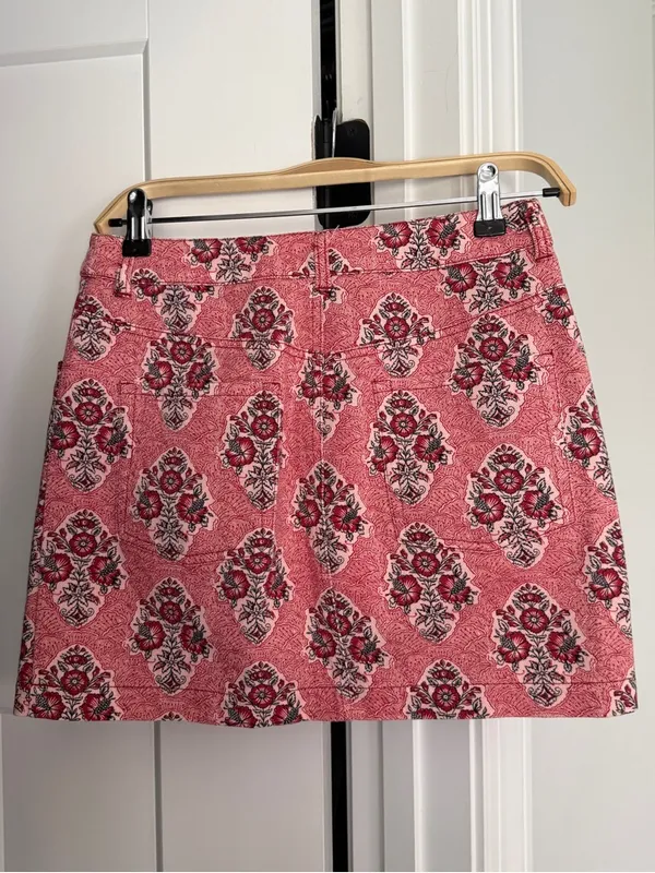 Tuckernuck Scarlet Sonata Denim Pippa Mini Skirt Printed‎ Pink Floral - Image 4