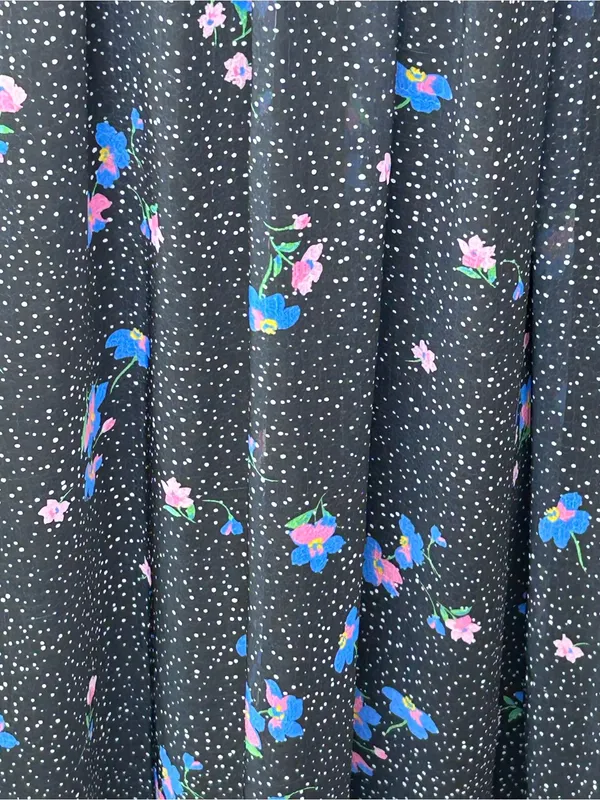 New Anthropologie Alders’ ruffle tiered dress size 0 polka dot chiffon maxi navy - Image 7