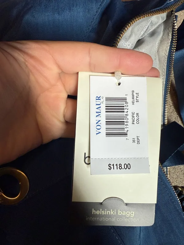 Baggallini Blue Nylon Helsinki Zipper Top Crossbody Bag - Image 7