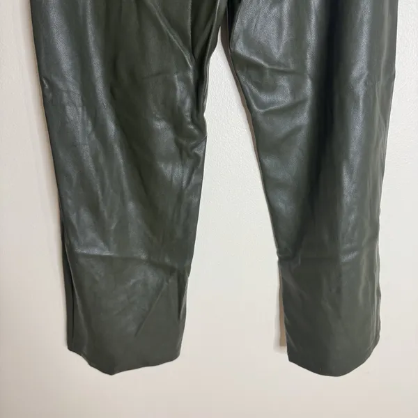Avec Les Filles Pants Womens Small Faux Leather High Rise Straight Leg Modern - Image 9