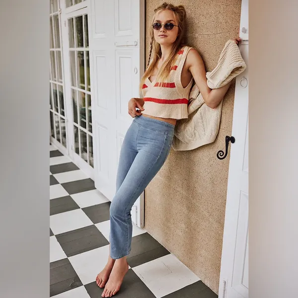NWT We The Free In My Feelings Cropped Slim Flare Jeans Sold Out On Free People - Image 2