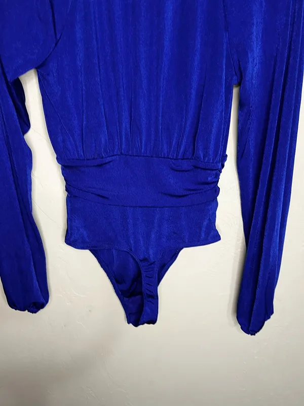 Intimately Free People Revolve In Your Arms Royal Blue Thong‎ Bodysuit - Image 10