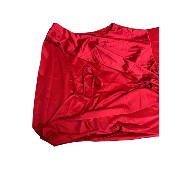 Oysho NWOT Size Large Red Maxi Dress Satin Sleeveless High Neck Tie Cocktail Party - Image 8