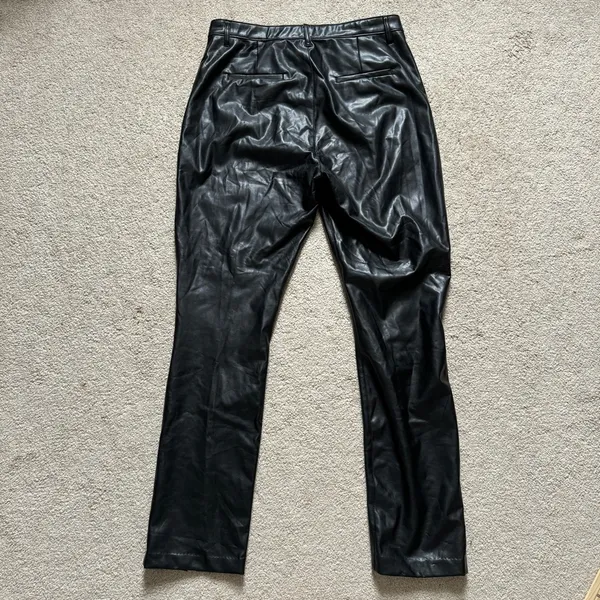 Abercrombie & Fitch Ultra High Rise Leather Pants Size 16 L Split Hem Skinny - Image 7