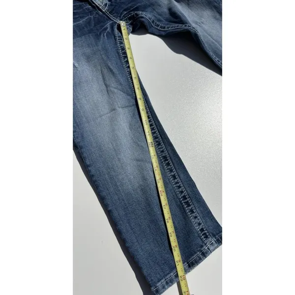 Miss Me Jeans Womens 27 Low Rise Signature Boot Cut Distress Beaded Embroidered - Image 8
