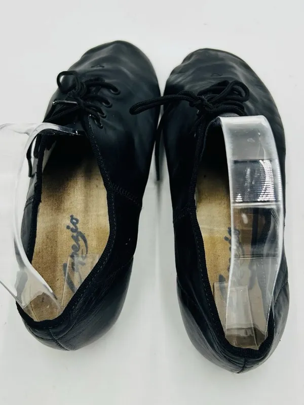 Capezio 7W Adult Black Leather Lace Up Dance Jazz Shoes Style: EJ1 - Image 7