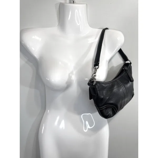 Coach Soho Black‎ Leather Small Hobo Shoulder Bag Purse N0 E043-4283 - Image 15