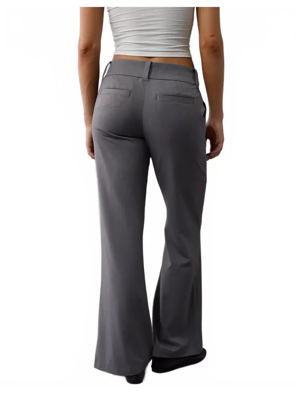 AE Short Stretch Low-Rise Flare Trouser American Eagle NWT Gray Marl Size 14S/32 - Image 2
