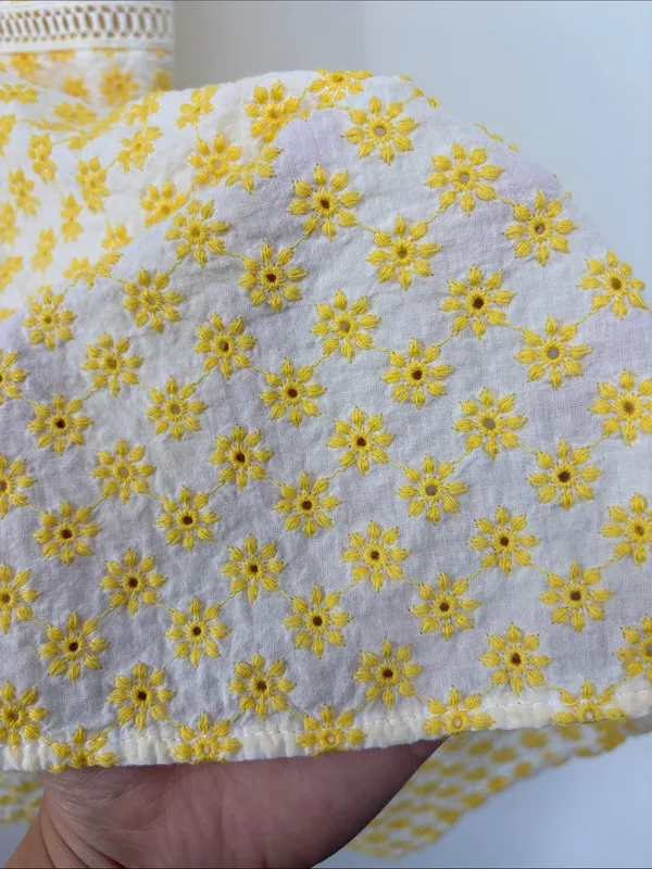 Altar'd State Yellow Floral Embroidered Fit & Flare Mini Dress - Image 5