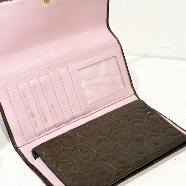 Coach‎ Julia Oh Snap Back Patent Brown Wallet Checkbook Multi Card Slot - Image 3