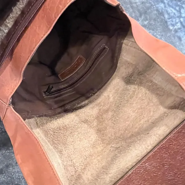 Orange Leather Shoulder Bag - Image 3