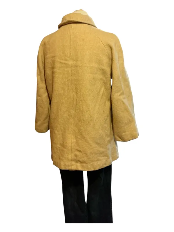 VTG Herman Kay Beige Wool Blend Car Coat Made in USA Oatmeal Cream Jacket Women’s - Image 3
