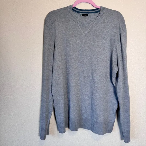 Smartwool Grey Merino Wool Blend V Neck Sweater Womens L Pullover Fall Casual - Image 8