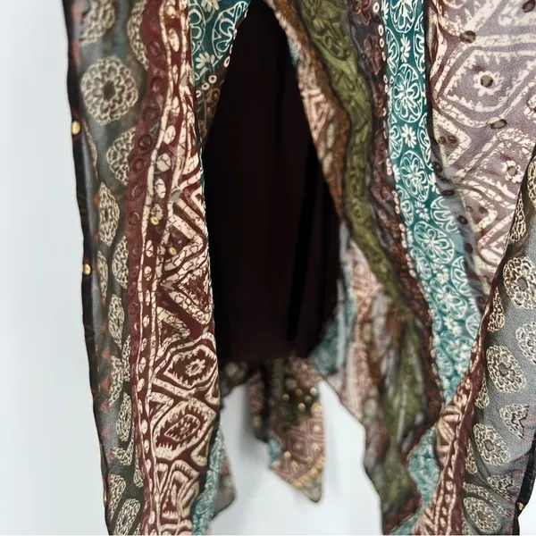 Rabbit Rabbit Rabbit Tribal Boho Printed‎ Chiffon Batwing Asymmetrical Hem Dress - Image 11