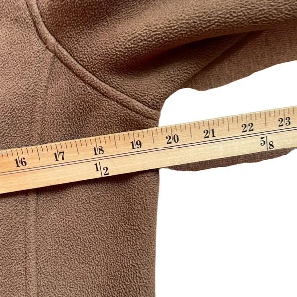 LANDS' END Brown Fleece Sherpa-Lined Hooded Jacket Coat - Size Small - Image 11