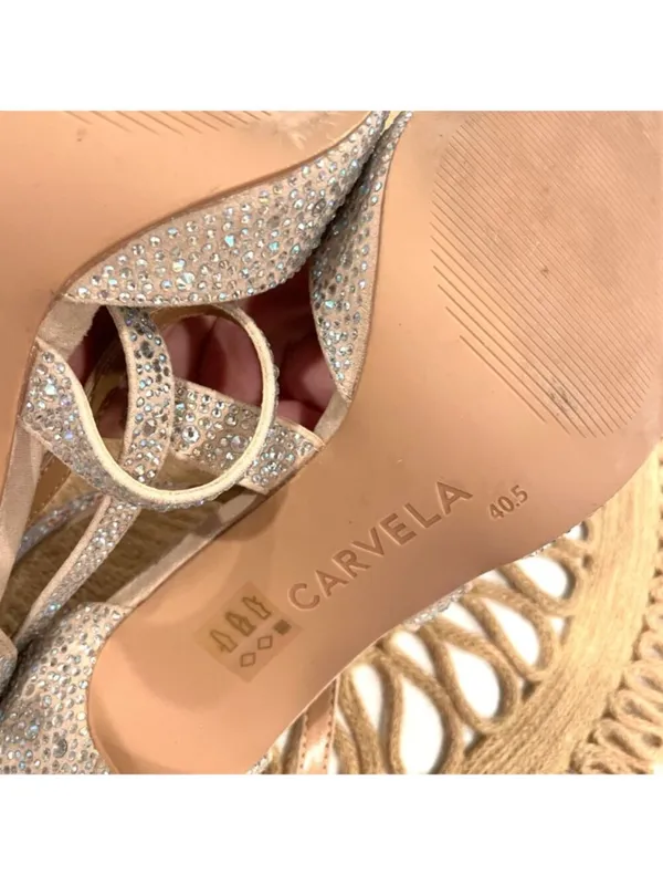 Carvela Kross Jewel Court Heels Glam EU 40.5 Neutral Jewel Crystal Rhinestone - Image 10