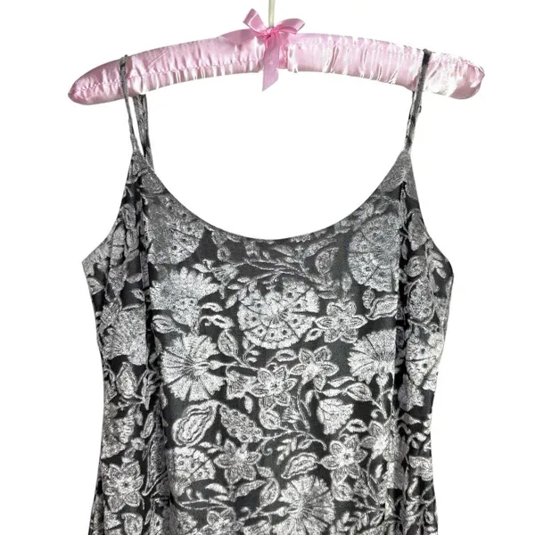 NWOT Y2K Bebe Slip Dress S Velvet Burnout‎ Silver Lined Fairy Grunge Whimsigoth - Image 4