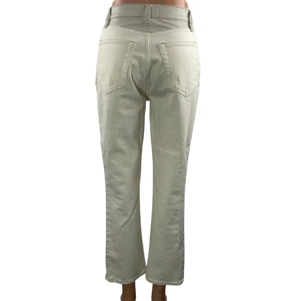 Abercrombie & Fitch Cream Ultra High Rise Straight Denim Jeans Pants Size 26/2XS - Image 3