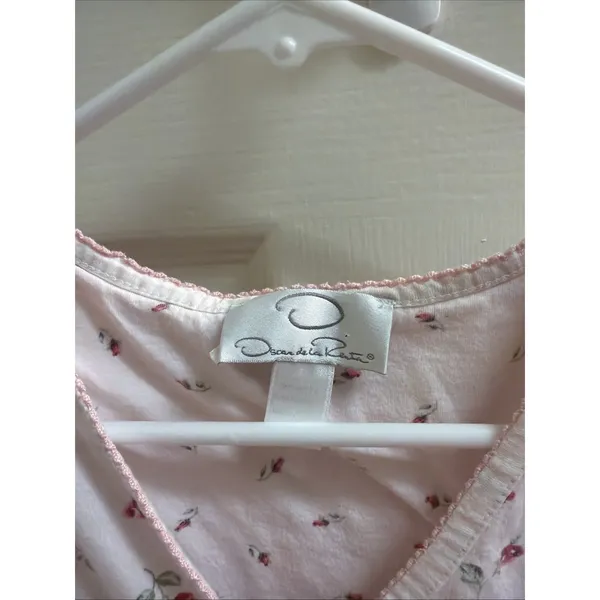 Oscar De La Renta Pajama Top Sz XL Pink Floral Cottage Core Top Only - Image 2