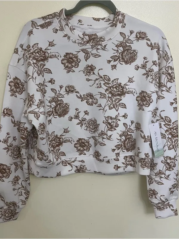 NEW Altar’d State AS Revival Brown Floral Super Soft Sweatshirt Size XS NWT - Image 2