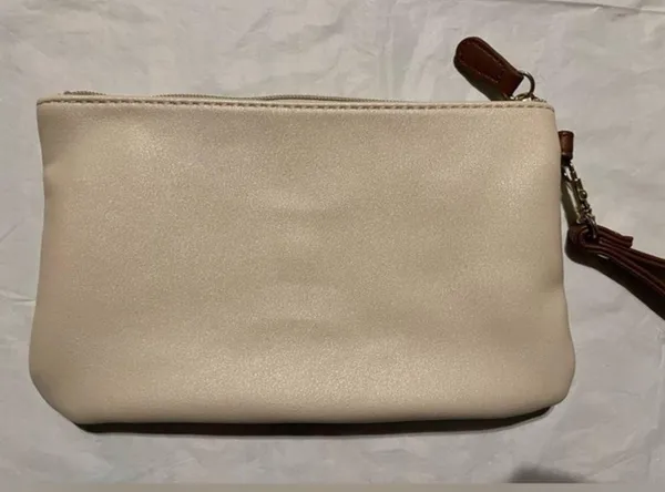 Stone‎ and Co. Leather Wristlet- Tan and Black with brown leather wrist strap - Image 2