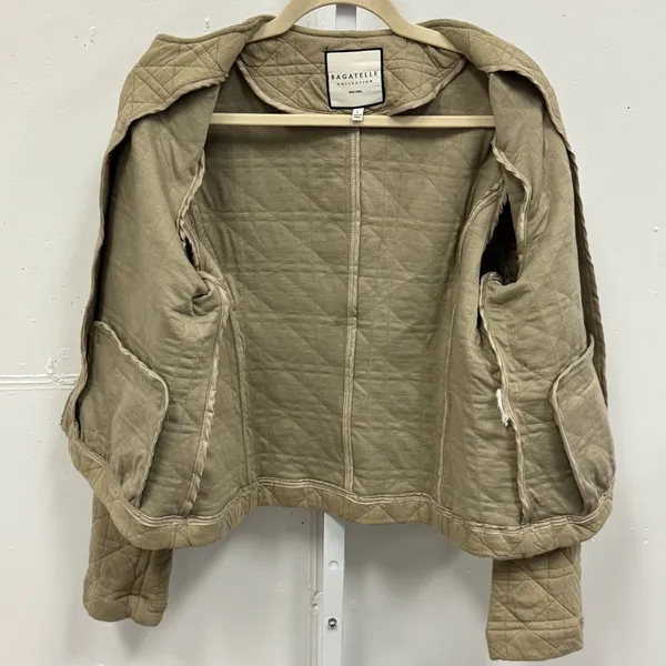 Bagatelle Women's Quilted Zip Up Spring‎ Jacket Windbreaker Olive Green Large - Image 3