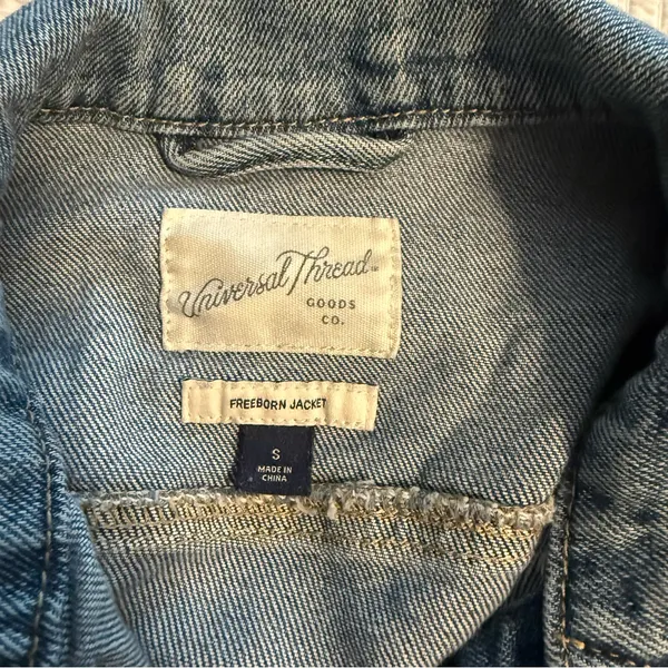 Women's Denim Jacket Blue Size S Casual Long Sleeve - Image 8