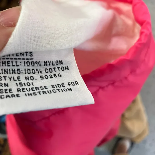 Vintage Ames‎ Hot Pink Windbreaker Nylon Cotton Lined Jacket Size L New 80's - Image 2