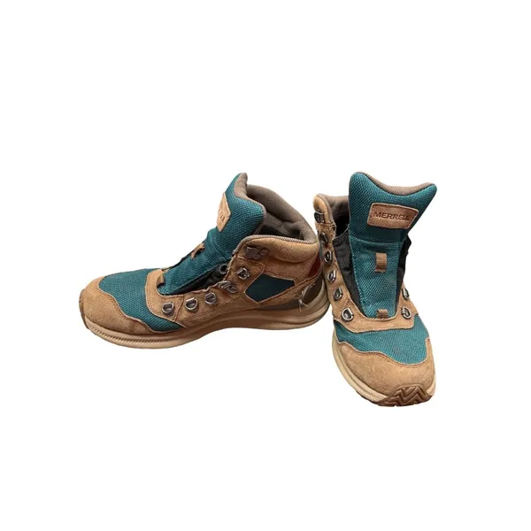 Merrell Vibram wms brown green waterproof hiking ankle boots sz 8 SKU 9971 - Image 2